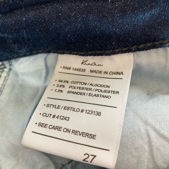 KanCan Dark Wash Stretch Distressed High Rise Skinny Jeans 27 - Picture 11 of 11